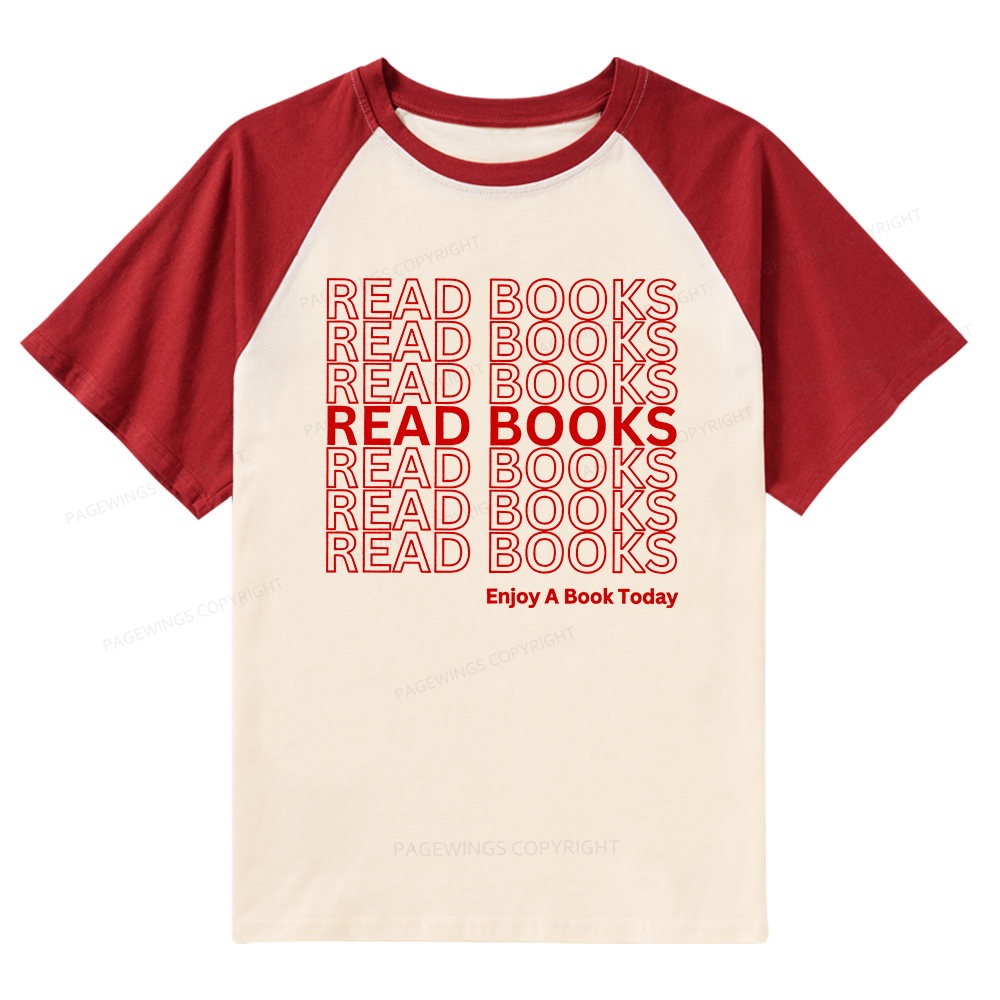 Pagewings Read Books Librarian Raglan T-shirt