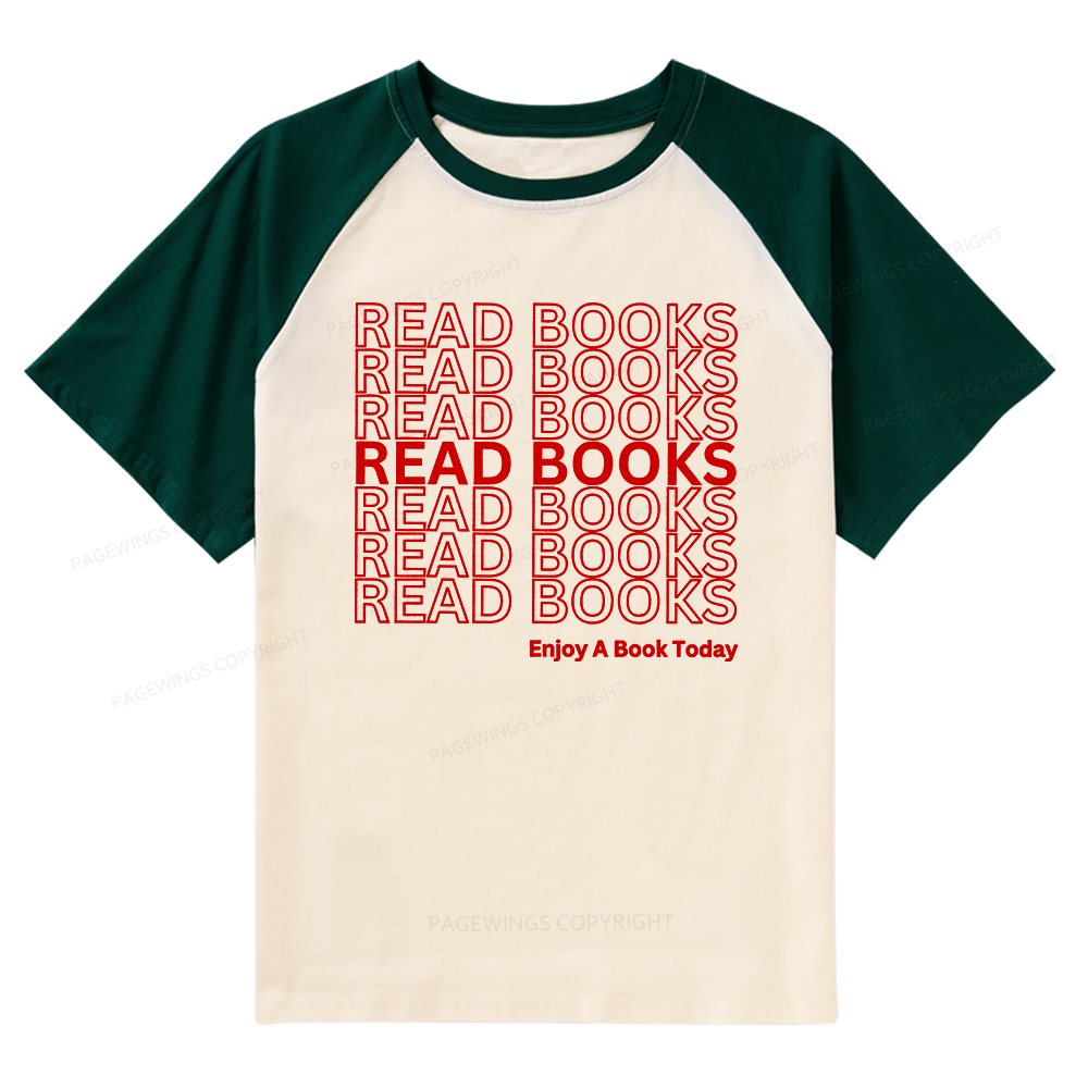 Pagewings Read Books Librarian Raglan T-shirt