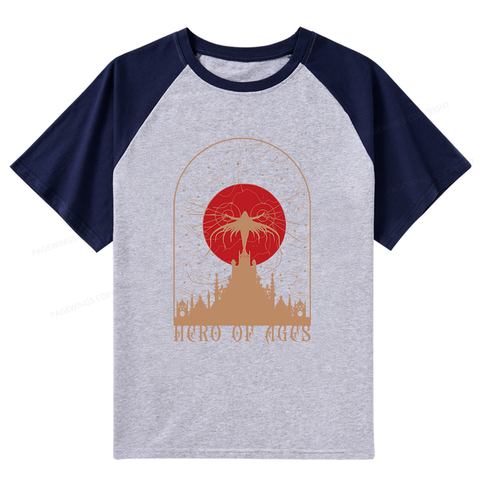 Pagewings Mist Bookish Raglan T-shirt