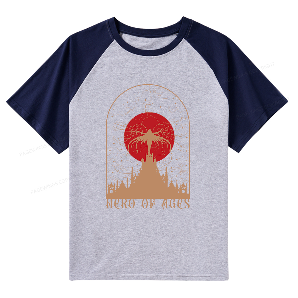 Pagewings Mist Bookish Raglan T-shirt