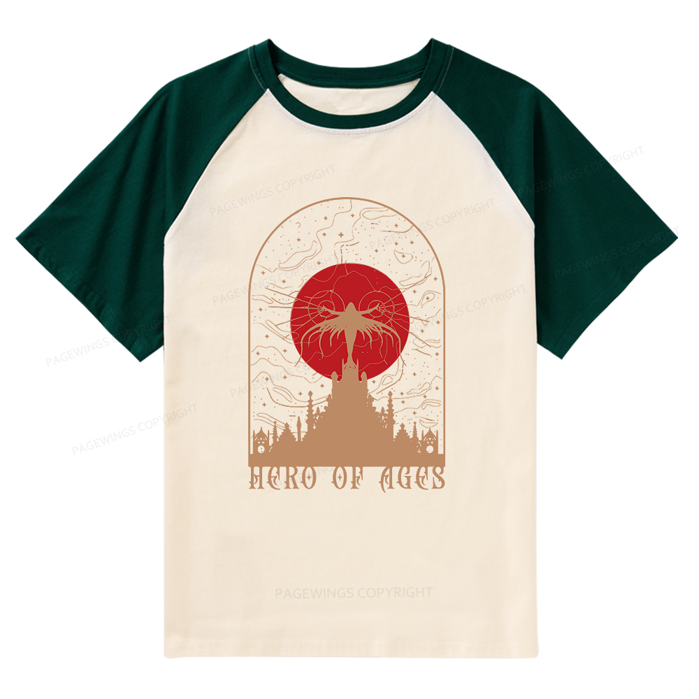 Pagewings Mist Bookish Raglan T-shirt
