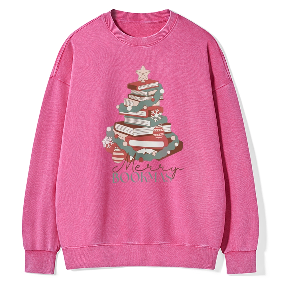 Pagewings Merry Bookmas Unisex Washed Sweatshirt