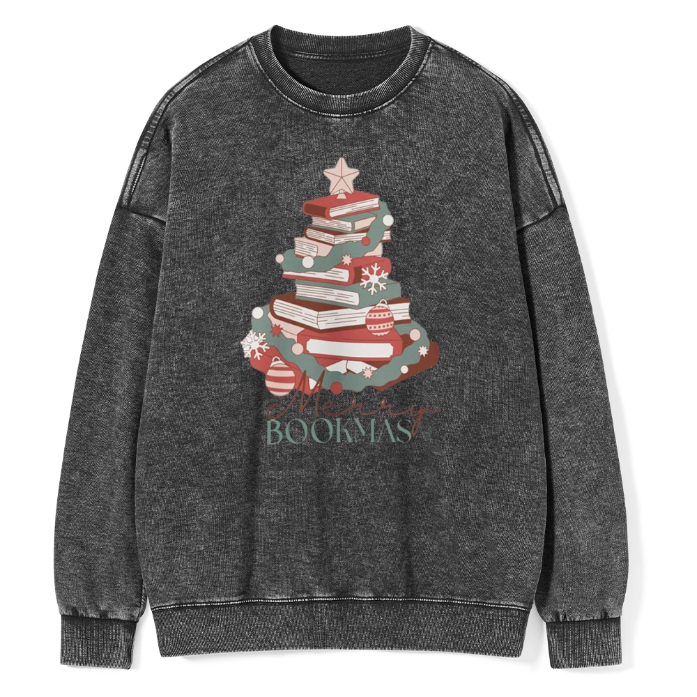 Pagewings Merry Bookmas Unisex Washed Sweatshirt