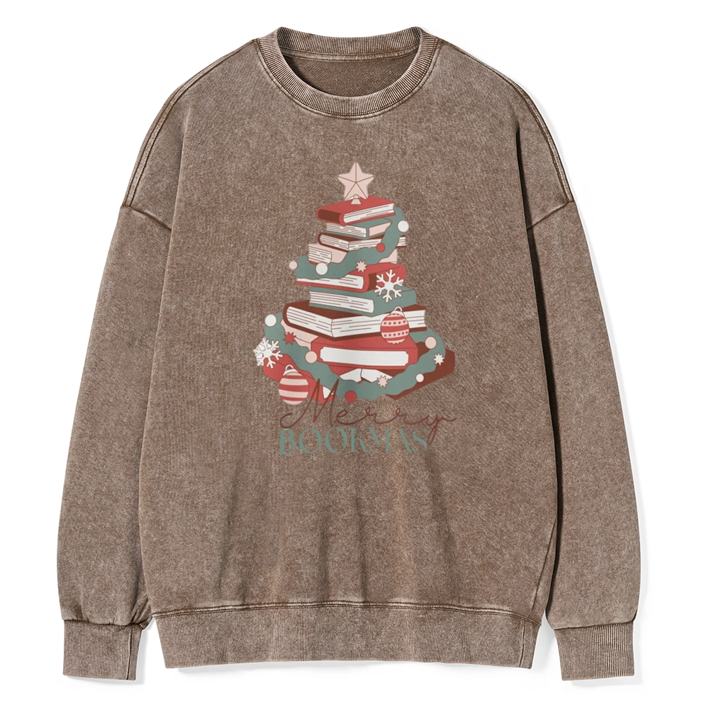 Pagewings Merry Bookmas Unisex Washed Sweatshirt