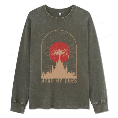 Pagewings Mist Bookish Unisex Washed Long Sleeve T-shirt