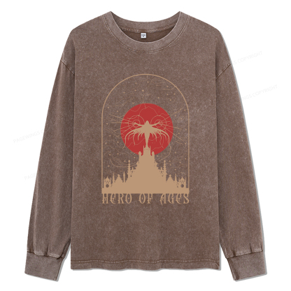 Pagewings Mist Bookish Unisex Washed Long Sleeve T-shirt