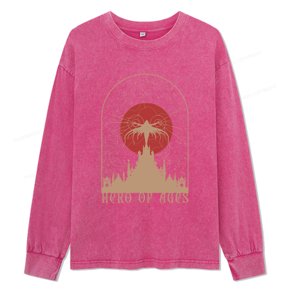 Pagewings Mist Bookish Unisex Washed Long Sleeve T-shirt