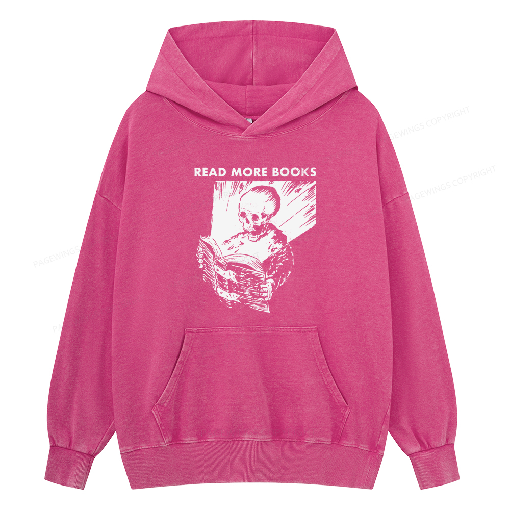 Pagewings Read More Books Unisex Washed Hoodie
