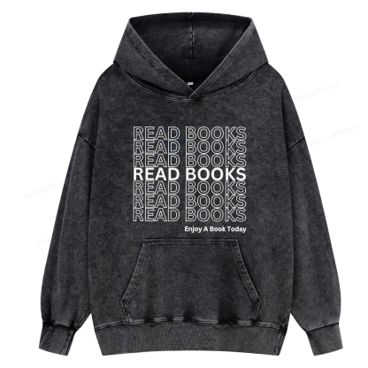 Pagewings Read Books Librarian Unisex Washed Hoodie