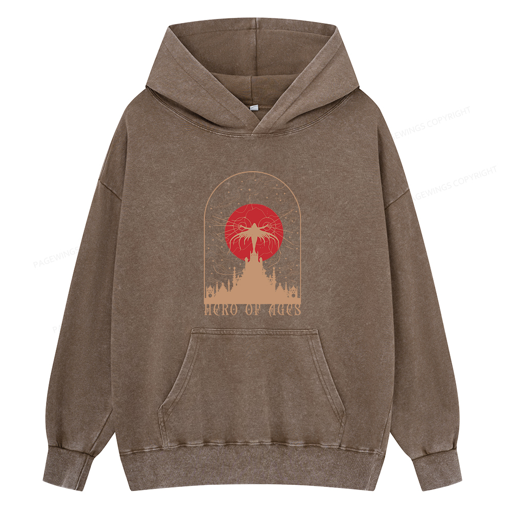 Pagewings Mist Bookish Unisex Washed Hoodie