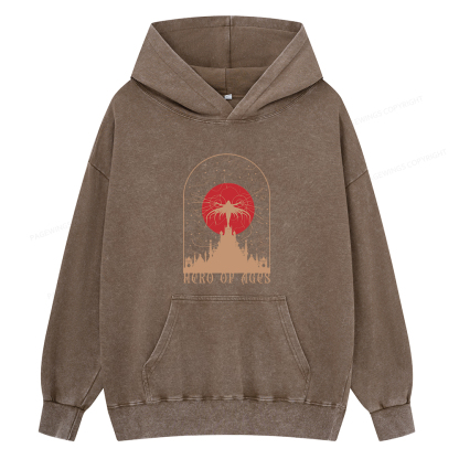 Pagewings Mist Bookish Unisex Washed Hoodie