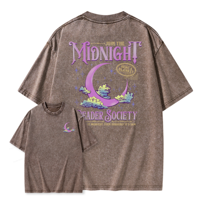 Pagewings Night Owl Reader Unisex Washed T-shirt