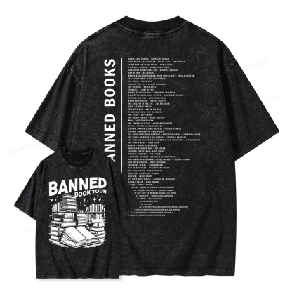 Pagewings Banned Books Tour Unisex Washed T-shirt
