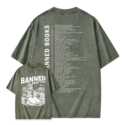 Pagewings Banned Books Tour Unisex Washed T-shirt