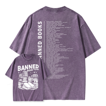 Pagewings Banned Books Tour Unisex Washed T-shirt