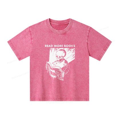 Pagewings Read More Books Unisex Kids Washed T-shirt