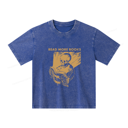 Pagewings Read More Books Unisex Kids Washed T-shirt