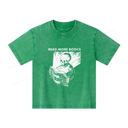 Pagewings Read More Books Unisex Kids Washed T-shirt