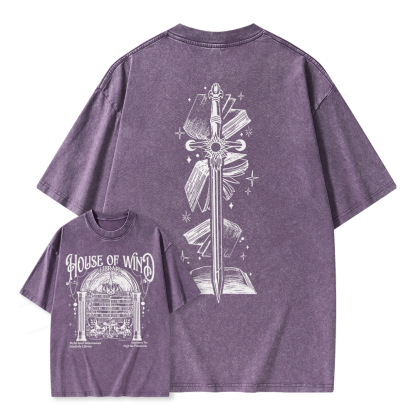 Pagewings House of Wind Library Unisex Washed T-shirt