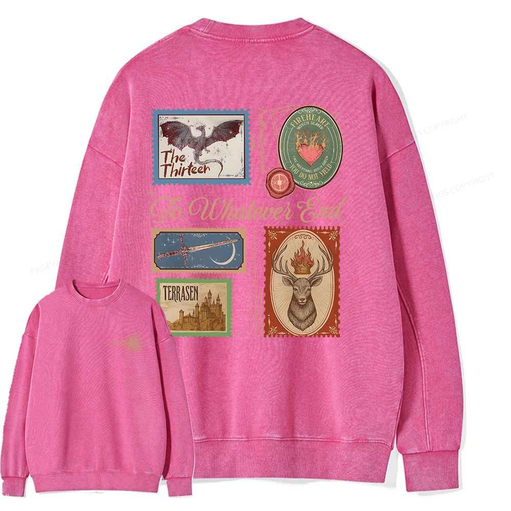 Pagewings To Whatever End Unisex Washed Sweatshirt