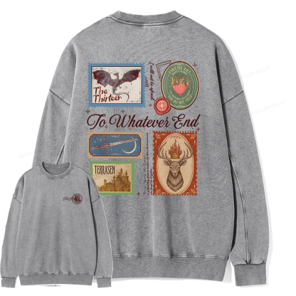 Pagewings To Whatever End Unisex Washed Sweatshirt