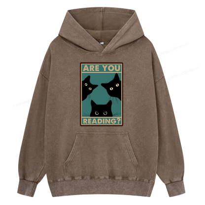 Pagewings Are You Reading Unisex Washed Hoodie