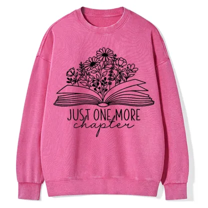 Pagewings Just One More Chapter Unisex Washed Sweatshirt