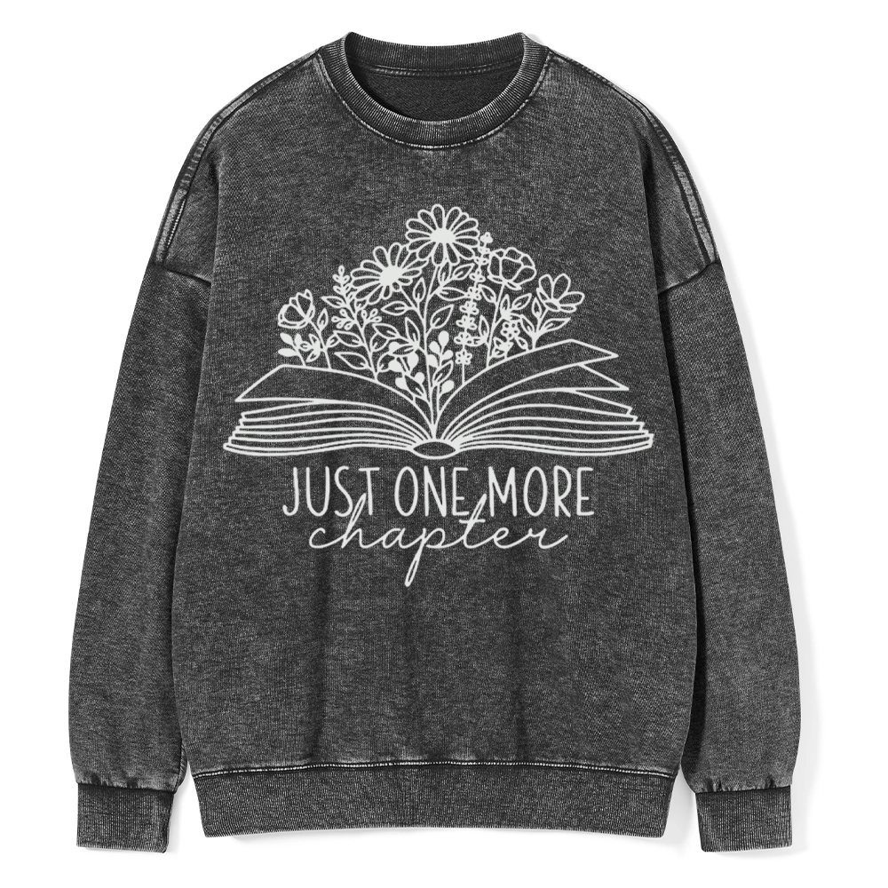 Pagewings Just One More Chapter Unisex Washed Sweatshirt