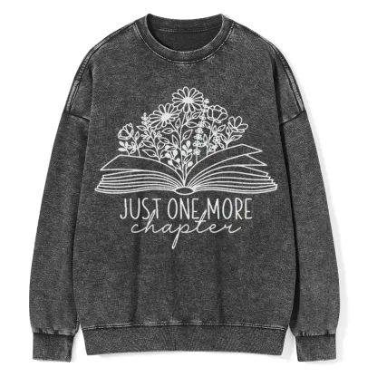 Pagewings Just One More Chapter Unisex Washed Sweatshirt