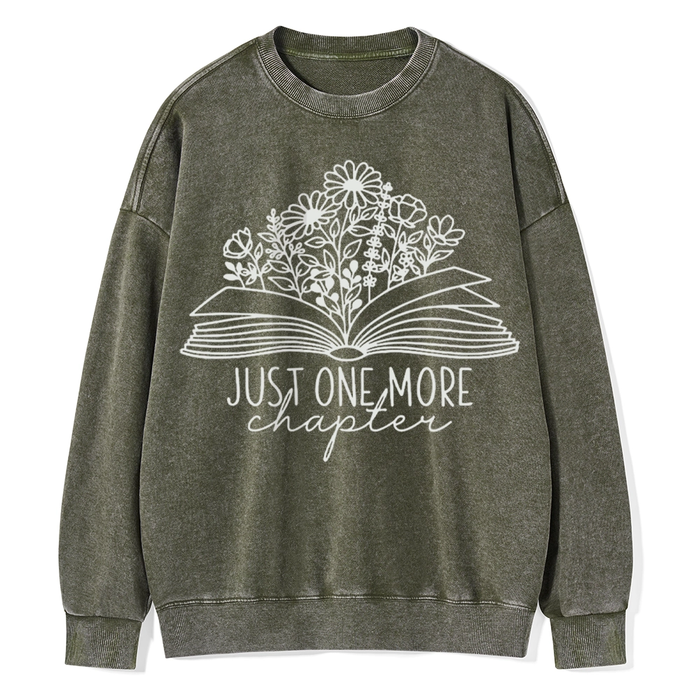 Pagewings Just One More Chapter Unisex Washed Sweatshirt