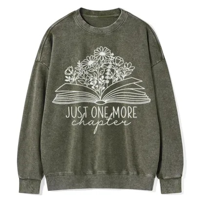 Pagewings Just One More Chapter Unisex Washed Sweatshirt