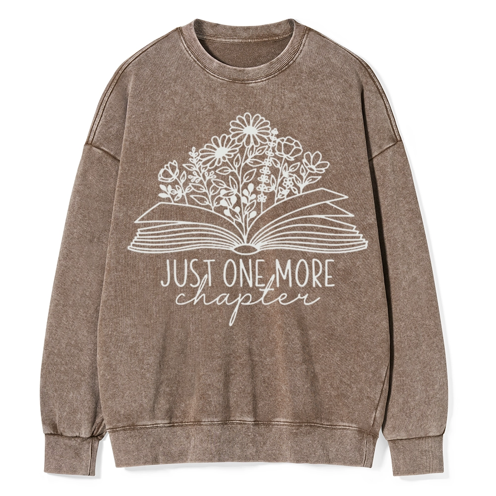 Pagewings Just One More Chapter Unisex Washed Sweatshirt
