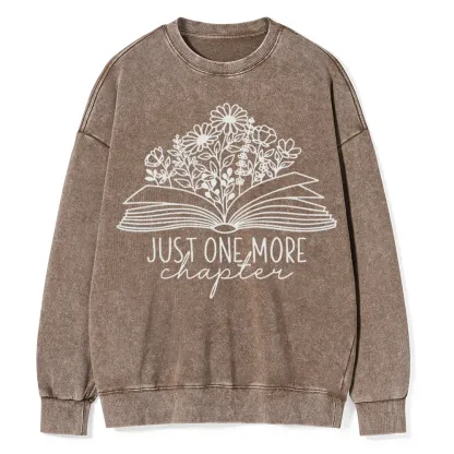 Pagewings Just One More Chapter Unisex Washed Sweatshirt