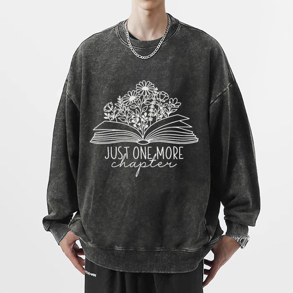 Pagewings Just One More Chapter Unisex Washed Sweatshirt