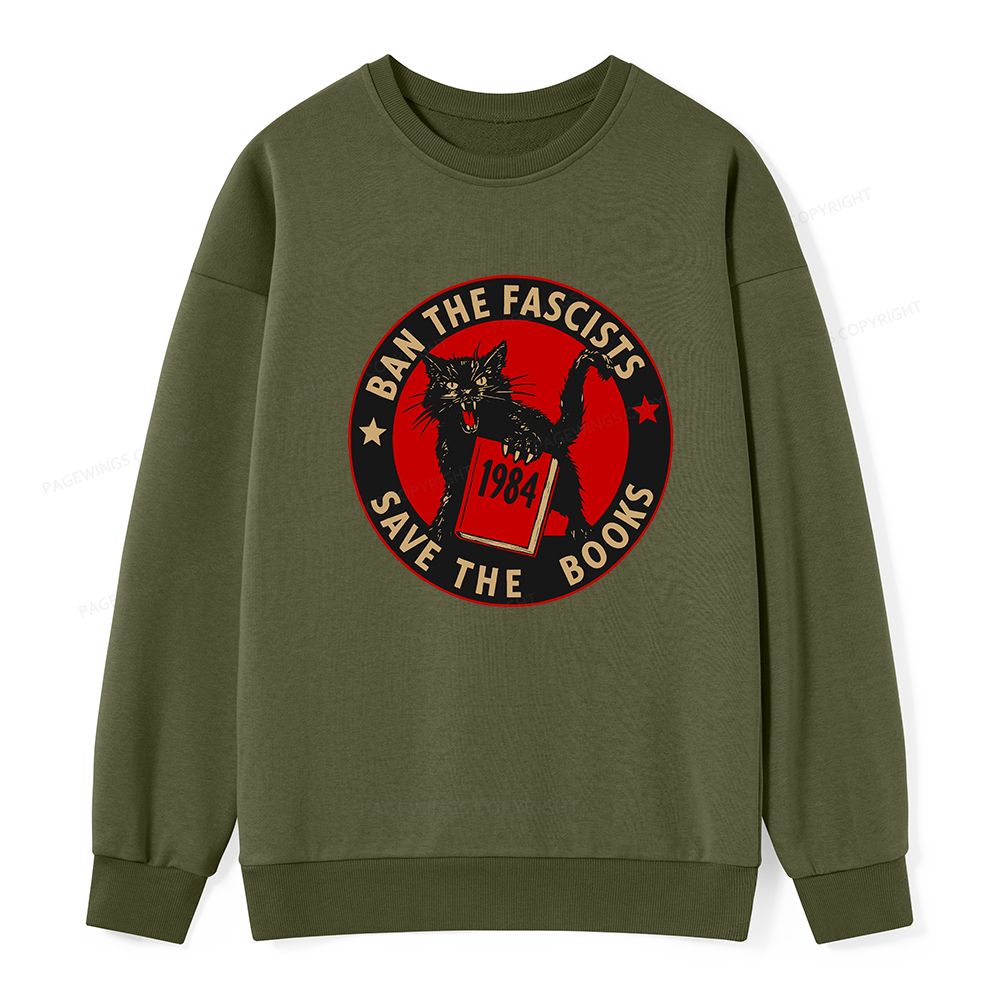 Pagewings Ban The Fascists Save The Books Unisex Classic Sweatshirt