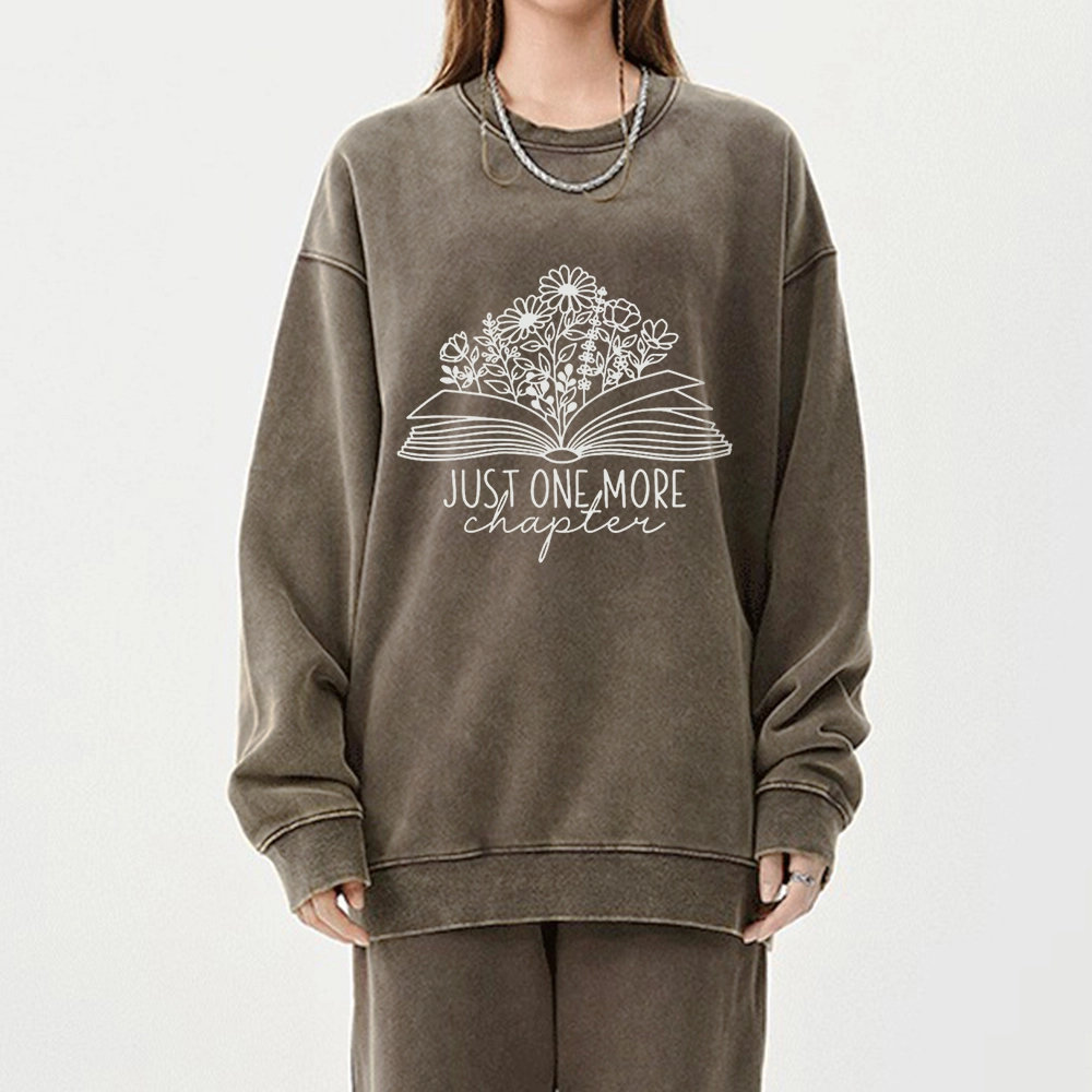Pagewings Just One More Chapter Unisex Washed Sweatshirt