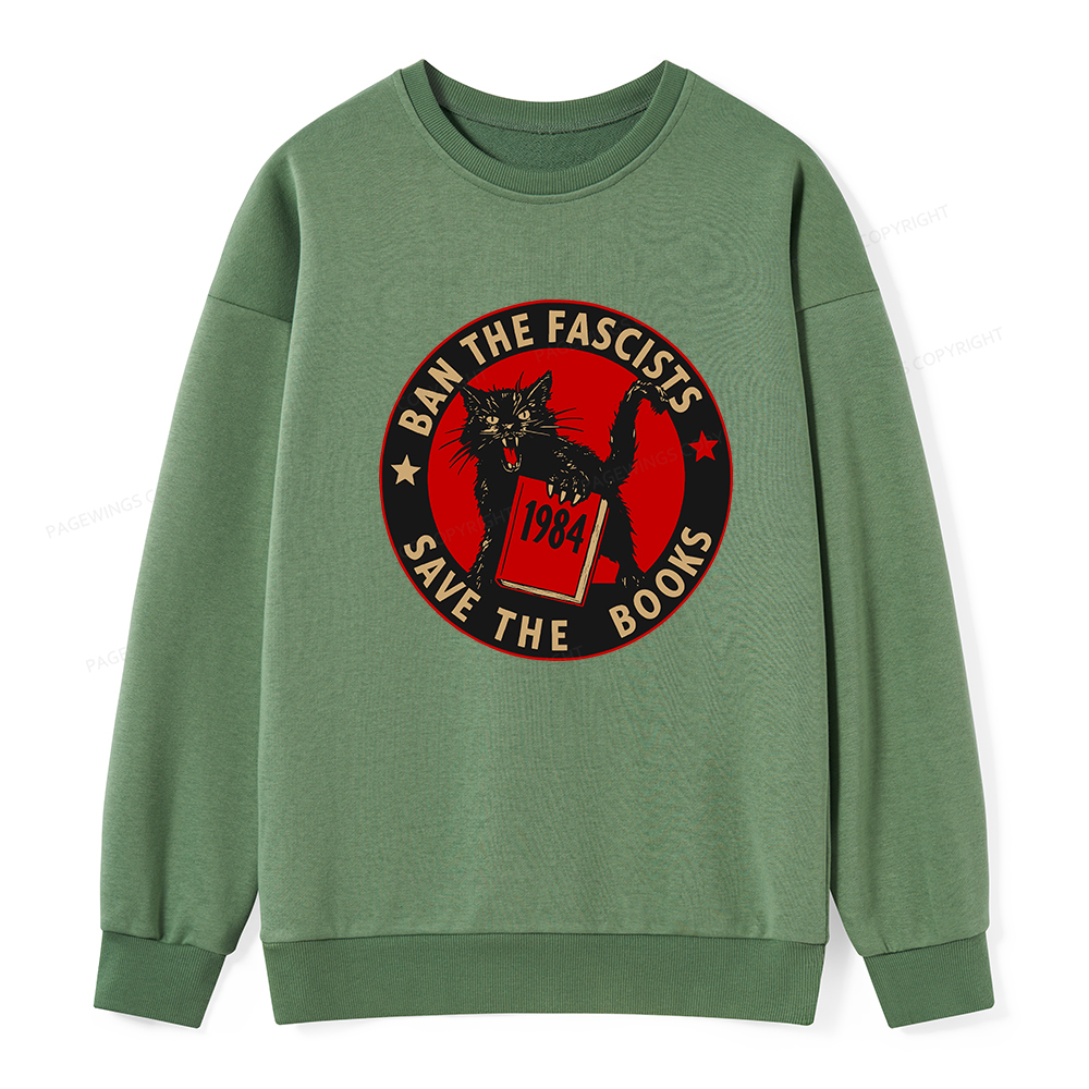 Pagewings Ban The Fascists Save The Books Unisex Classic Sweatshirt