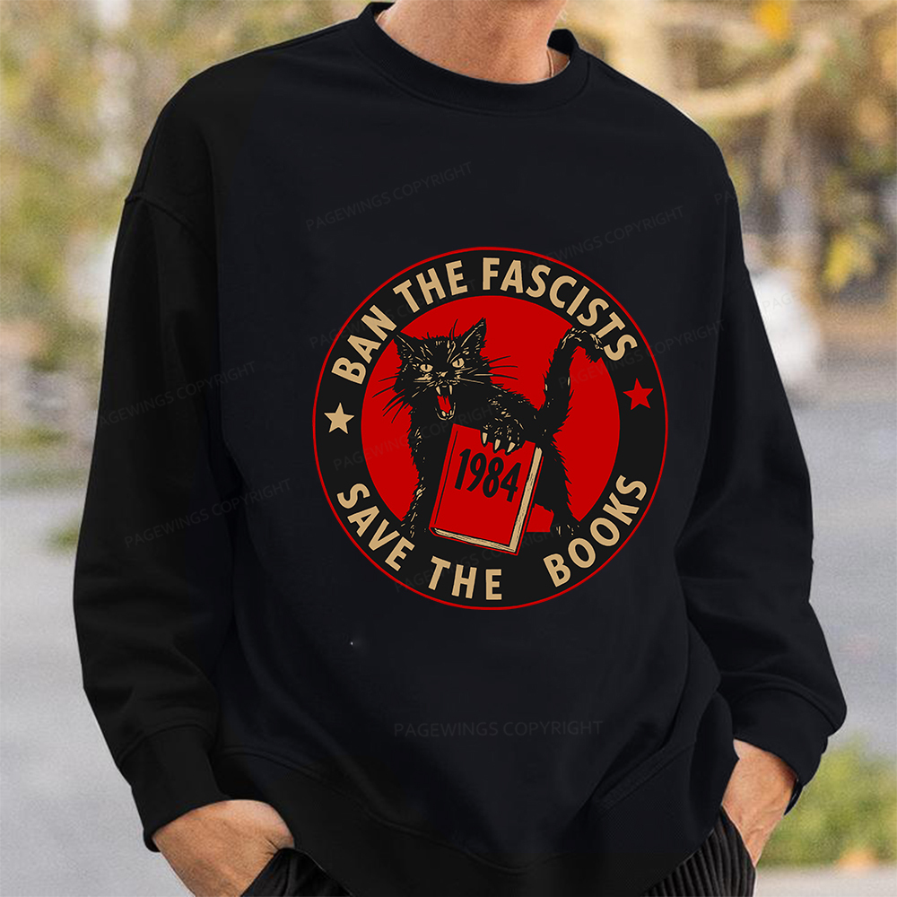 Pagewings Ban The Fascists Save The Books Unisex Classic Sweatshirt