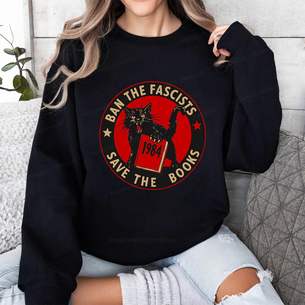 Pagewings Ban The Fascists Save The Books Unisex Classic Sweatshirt