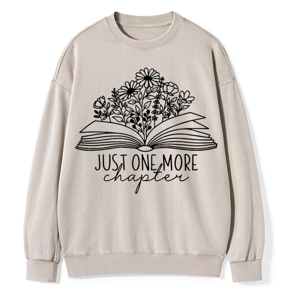 Pagewings Just One More Chapter Unisex Washed Sweatshirt