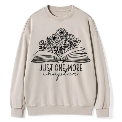 Pagewings Just One More Chapter Unisex Washed Sweatshirt