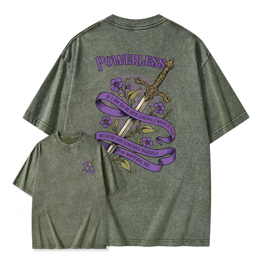 Pagewings Powerless Unisex Washed T-shirt