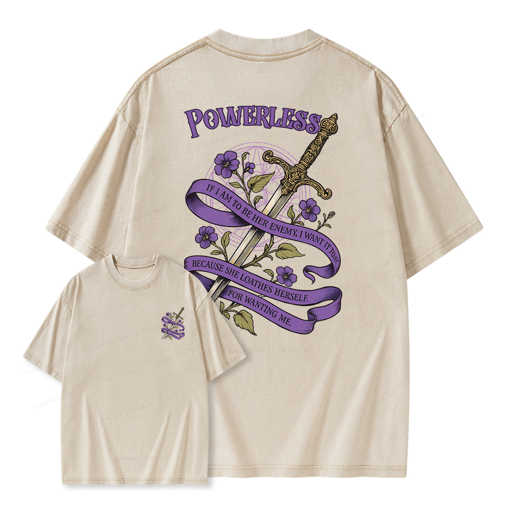 Pagewings Powerless Unisex Washed T-shirt