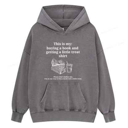 Pagewings Buying A Book And Getting A Little Treat Unisex Washed Hoodie