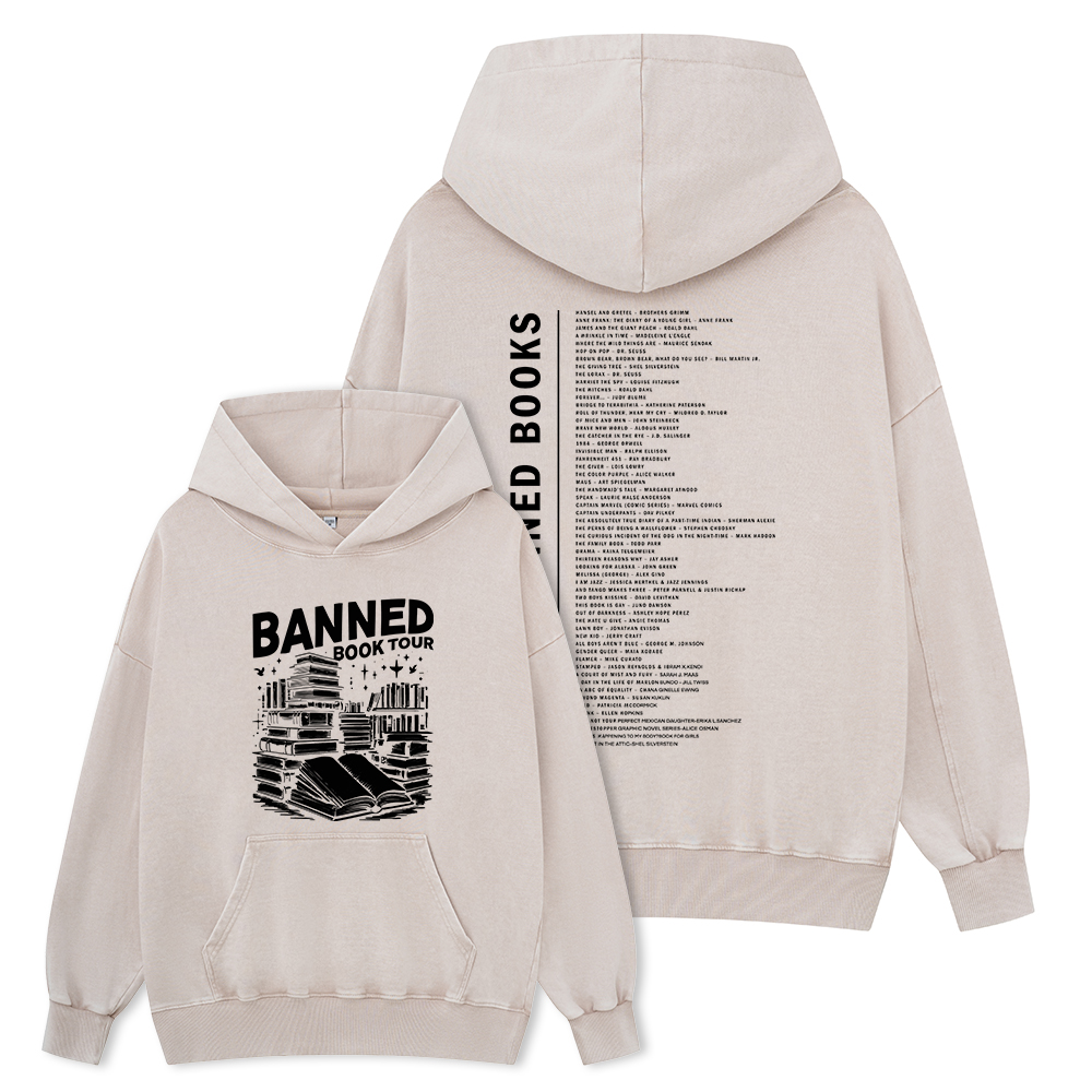 Pagewings Banned Books Tour Unisex Washed Hoodie