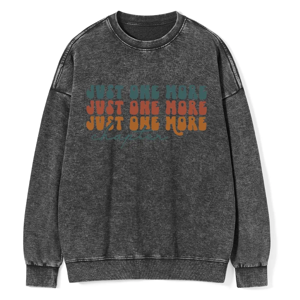 Pagewings Just One More Chapter Unisex Washed Sweatshirt
