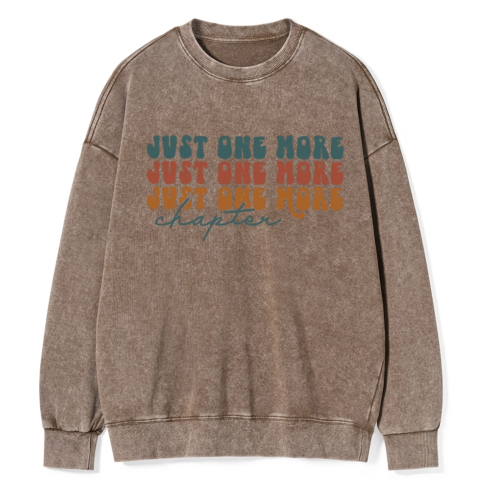 Pagewings Just One More Chapter Unisex Washed Sweatshirt