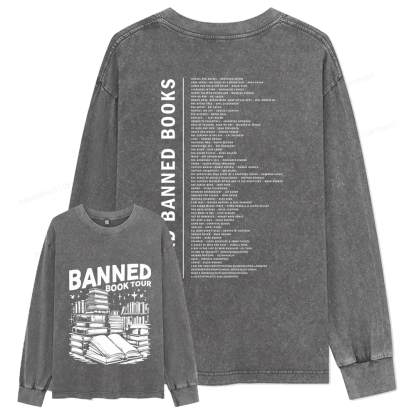 Pagewings Banned Books Tour Unisex Washed Long Sleeve T-shirt