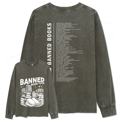 Pagewings Banned Books Tour Unisex Washed Long Sleeve T-shirt