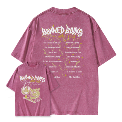 Pagewings Banned Books World Tour Unisex Washed T-shirt